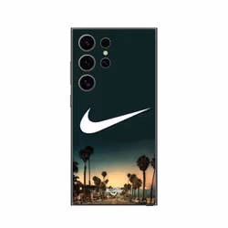 Coque - Nike - Samsung Galaxy S25 Ultra - Souple - Noir - Palmiers de Californie la nuit