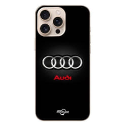 Coque - Audi - Iphone 16 Pro Max - Logo de voiture - Gris et rouge - Souple