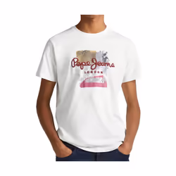 T-Shirt Pepe Jeans Melbourne Blanc pour Homme
