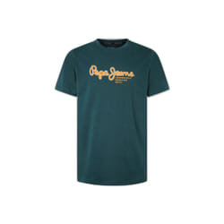 T-shirt homme Pepe Jeans WIDO FUTURE en coton vert à manches courtes et col arrondi