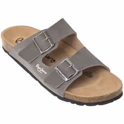 Mules - PEPE JEANS - Traie double bride - Cuir - Homme - Marron clair