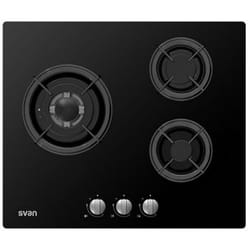 SVAN SGW3601N plaque Noir Intégré 60 cm Gaz 3 zone(s)