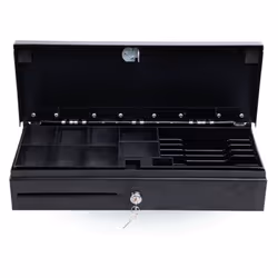 V46 HQ-B -- COIN BOX DE VERTICAL OPENING 46 CM, RJ12, 24V, BLACK SpécificationsCouleur : Noir8 compartiments à pièces y 6 pou ...