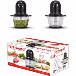 Mini Hachoir - TECHWOOD - 800mL - 300W - Lames Inox - Couvercle lavable