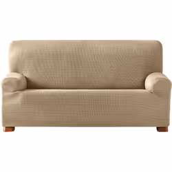 Housse de canapé 3 places en Lycra Achilles C/01 - Matériau : 50 % polyester, 45 % coton, 5 % élastomère - Couleur : 01-BEIGE ...