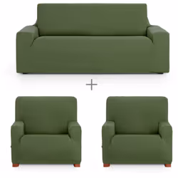 Housses de canapé Mod/7 Élastique Ulises 3-1-1 Pl. - Matériau : 50 % polyester, 45 % coton, 5 % élastomère - Couleur : 04-VER ...