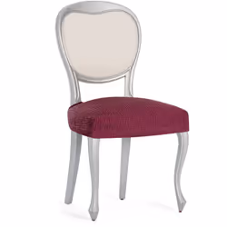 Pack de housses de chaise 2 Troya C/8 sans dossier - Matière : 60% polyester, 35% coton, 5% élastomère - Couleur : 08-BORDEAU ...