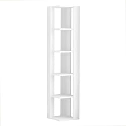 Etagère d'angle avec 5 espaces. Couleur Blanc. (Hauteur 161 cm/Largeur 34 cm/Profondeur 34 cm)