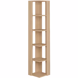 Etagère d'angle avec 5 espaces. Finition couleur Safir. Produit en kit. Assemblage facile. Comprend les instructions de monta ...