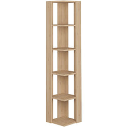 Etagère d'angle avec 5 espaces. Couleur Safir. (Hauteur 161 cm/Largeur 34 cm/Profondeur 34 cm)