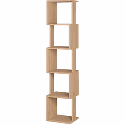 Etagère d'angle avec 5 espaces. Finition couleur Safir. Produit en kit. Assemblage facile. Comprend les instructions de monta ...