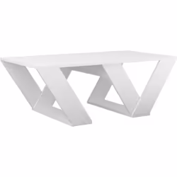Table basse Diagonañ. Finition blanche. Produit en kit. Assemblage facile. Comprend les instructions de montage et le matérie ...