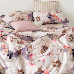 Fijalo - Housse de couette Pivoines blanches 240x220 cm (Lit 150/160)