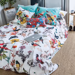 Oiseaux de paradis Housse de couette 155x220 cm (lit 80/90) Matériel:100% coton Couleur: multicolore Observations : 1 x Houss ...