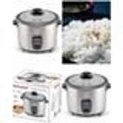 Cuiseur à riz multifonction en inox 18 L avec Panier Vapeur Témoin de cuisson 700W GRIS anti adhérente