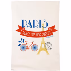 Essuie main - Paris Bistrot - en coton décoré 100% coton Dim : 50 x 70 cm