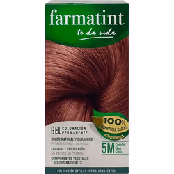 Farmatint Gel Coloración Permanente 5M Castaño Claro Caoba, Rouge, 5M, Castaño Claro Caoba, Femmes, 60 ml, Maintien de la cou ...
