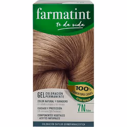 Farmatint Gel Coloración Permanente 7N Rubio, Neutre, 7N, Rubio, Femmes, 60 ml, Maintien de la couleur, Protection