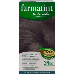 Farmatint Gel Coloración Permanente 3N Castaño Oscuro, Neutre, 3N, Castaño Oscuro, Femmes, 60 ml, Maintien de la couleur, Pro ...
