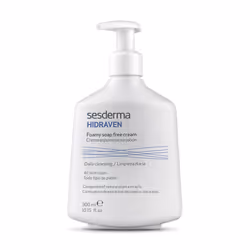 Sesderma HIDRAVEN Crème moussante sans savon, 300ml, Crème nettoyante, Femmes, Peau sensible, Nettoyant, Flacon pompe, 300 ml