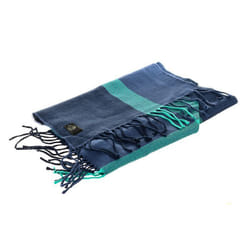 Écharpe tricotée Lifestyle à franges 28500 Homme-Femme-Bleu vert