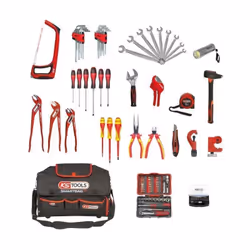 Composition d'outils sanitaire et chauffage en sac 126 pièces SMARTBAG KSTOOLS. - Sac à bandoulière SMARTBAG XL avec poignée  ...