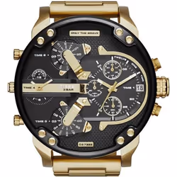 Montre - Diesel - DZ7333 - Acier inoxydable doré - Cadran noir - Verre minéral