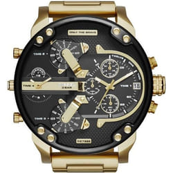 Montre - Diesel - DZ7333 - Acier inoxydable doré - Cadran noir - Verre minéral