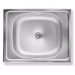Évier en inox avec trop-plein Nombre de bacs : 1 bac siphon inclus dimensions : 500 × 400 × 155 mm