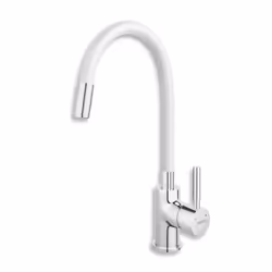 Robinetterie dévier Novaservis Ferro avec bras flexible - Blanc/Chrome