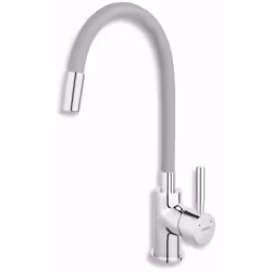 Mitigeur avec bec flexible couleur gris argenté/chrome bec souple orientable hauteur de la robinetterie 280 à 440 mm longueur ...