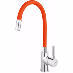 Mitigeur avec bec flexible couleur rouge/chrome bec souple orientable hauteur 330 mm largeur 45 mm profondeur 100 mm type de  ...