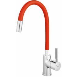 Novaservis - Ferro - Robinetterie d'évier avec bec flexible, rouge/chrome 70710,0CV