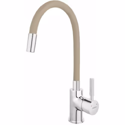 Mitigeur avec bec flexible couleur beige/chrome bec souple orientable hauteur 330 mm largeur 45 mm profondeur 100 mm type de  ...