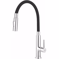Robinetterie d’évier avec douchette couleur : noir/chrome hauteur de la robinetterie : max. 420 mm longueur du bec : max 410 ...