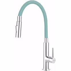 Robinetterie d’évier avec douchette conception vert menthe/chrome hauteur de la robinetterie : max. 420 mm longueur du bec : ...