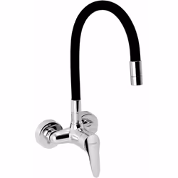 Mitigeur d’évier avec bras flexible couleur noir/chrome hauteur du robinet max 420 mm largeur du mitigeur max 217 mm longueur ...