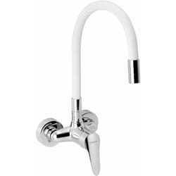 Novaservis - Titania Iris New - Robinet d'évier avec bras flexible, blanc/chrome 94484,0B