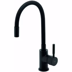Mitigeur de cuisine avec bras flexible couleur : noir mat bec souple orientable hauteur : 330 mm largeur 45 mm profondeur 100 ...