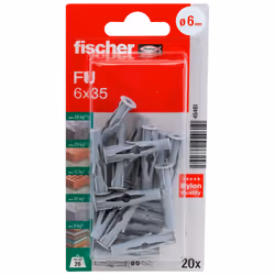 Fischer 45461 ancrage à vis et cheville murale 20 pièce(s)