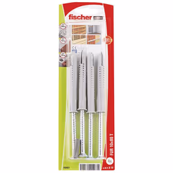 Fischer FUR 10x80, Ancre d'expansion, Brique, Béton, Ciment mousse, Bloc Gypsum, Maçonnerie, Nylon, Gris, T40, 1 cm