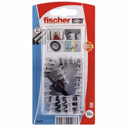 Fischer 45473, Fiche murale, Plaque de plâtre, Nylon, Gris, CE, 22 mm