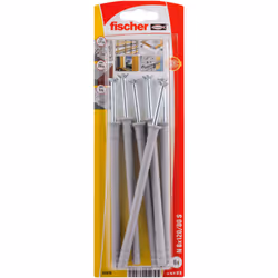 Fischer 45479, Kit de fiches murales et vis, Brique, Béton, Cruciforme, PZ3, 120 mm, 8 mm