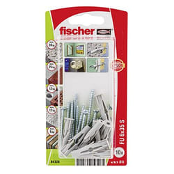 Fischer 84326 ancrage à vis et cheville murale 10 pièce(s) Kit d'ancrage et de vis 35 mm
