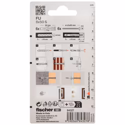 Fischer 84327 ancrage à vis et cheville murale 6 pièce(s)