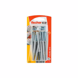 Fischer 84334, Kit d'ancrage et de vis, Ciment aéré placé en autoclave, Brique, Béton, Métal, Plastique, Gris, Argent, PZ2, 6 ...