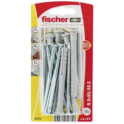 Fischer 84335 ancrage à vis et cheville murale 10 pièce(s) Kit d'ancrage et de vis 80 mm