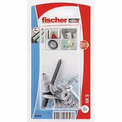 Fischer 84343, Kit d'ancrage et de vis, Plaque de fibre Gypsum, Plaque de plâtre, Métal, Plastique, Gris, Argent, PZ2, 22 mm