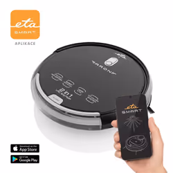 Eta Aron robot aspirateur 0,6 L Sans sac Noir, Argent - Vue supplémentaire 2