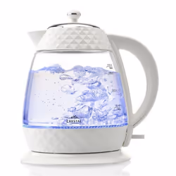 Eta Crystal, 1,7 L, 2200 W, Transparent, Blanc, Verre, Indicateur de niveau d'eau, Arrêt de sécurité en cas de surchauffe